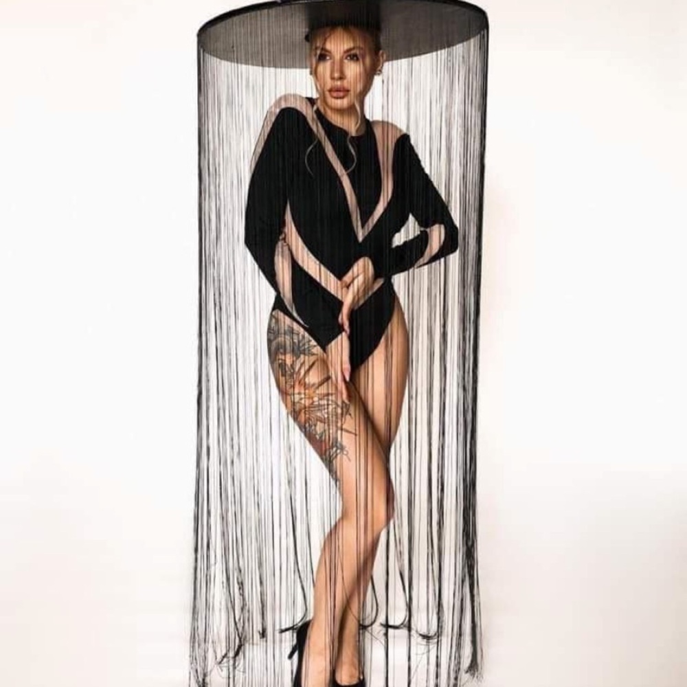 Black fringe bolero hat extra wide brim for photoshoots
